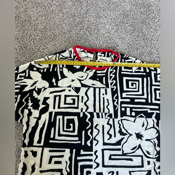 Vtg Jo Hardin Abstract Print Slit Midi Skirt Short Sleeve Top Co Ord Set Size 12 - Picture 5 of 15